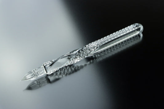 江戸切子ガラスペン｜ 麻の葉 半ひねり-HINERI Half-