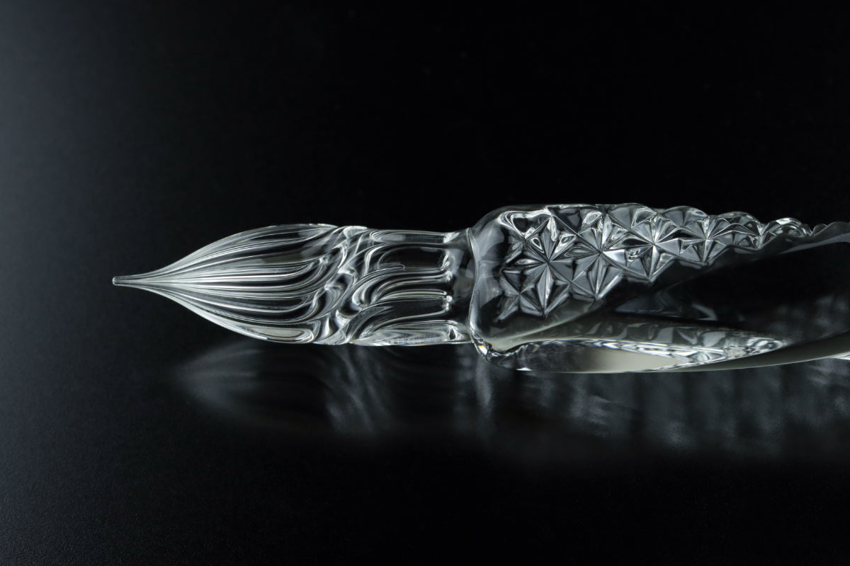 江戸切子ガラスペン｜ 麻の葉 半ひねり-HINERI Half-