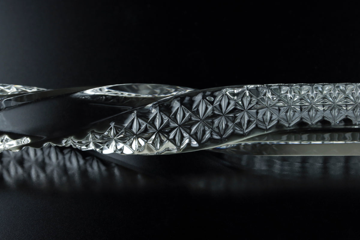 江戸切子ガラスペン｜ 麻の葉 半ひねり-HINERI Half-