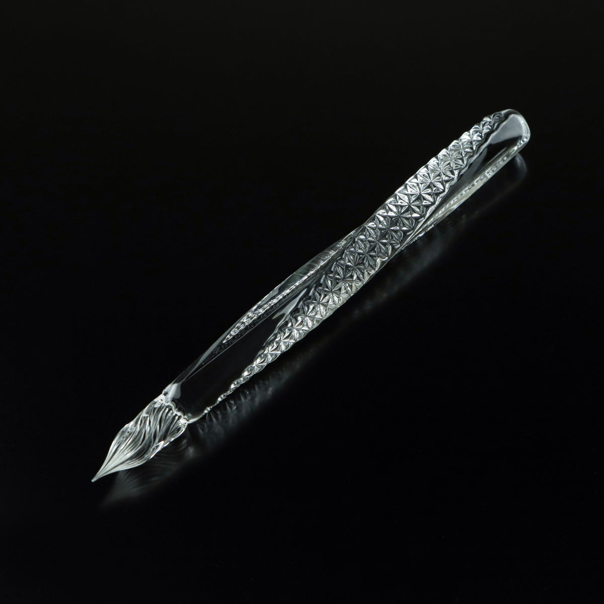 江戸切子ガラスペン｜ 麻の葉 全ひねり-HINERI Full-