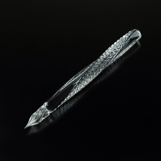 江戸切子ガラスペン｜ 麻の葉 全ひねり-HINERI Full-