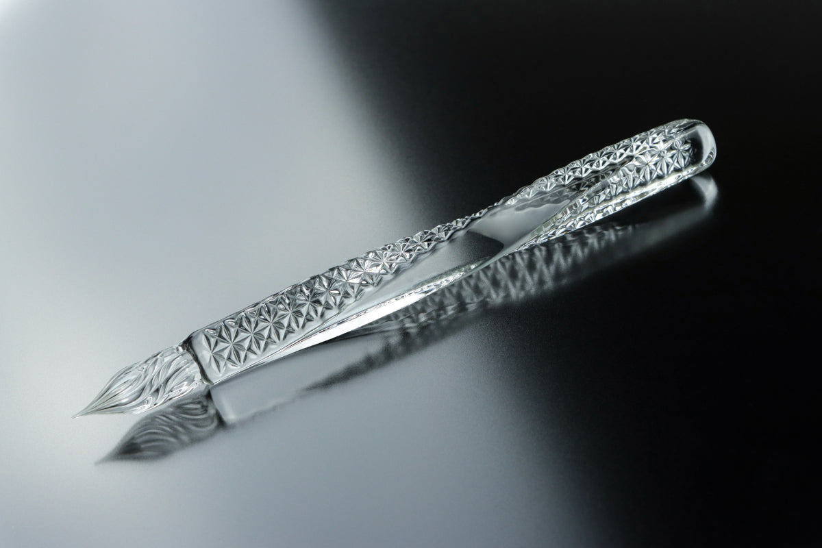 江戸切子ガラスペン｜ 麻の葉 全ひねり-HINERI Full-