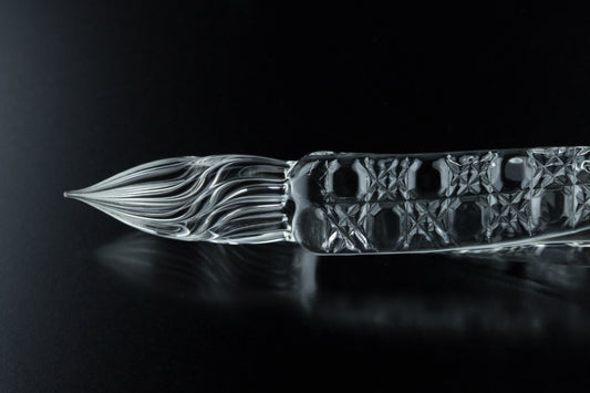 江戸切子ガラスペン｜ 八角籠目 半ひねり-HINERI Half-