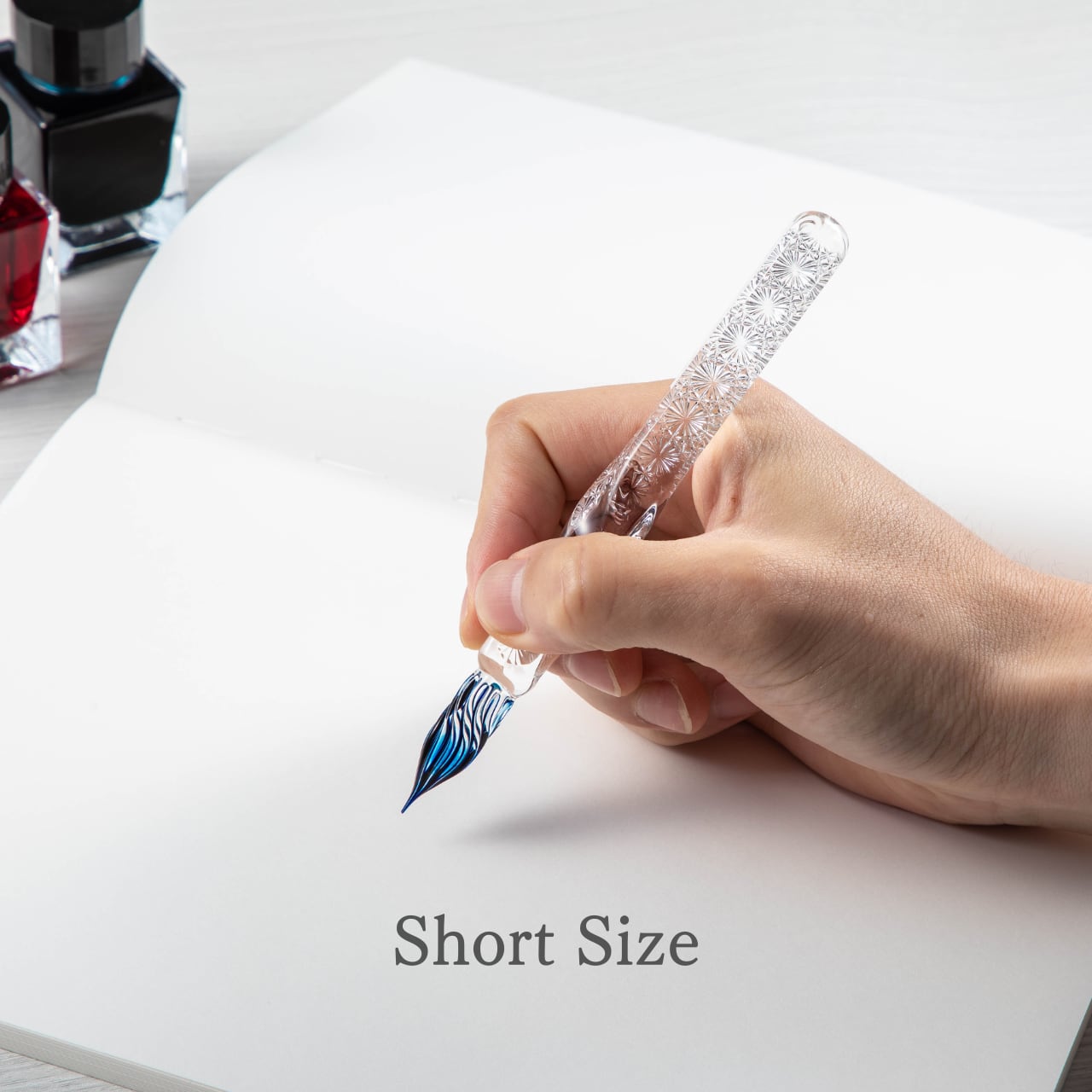 江戸切子ガラスペン｜ 麻の葉 全ひねり-HINERI Full-