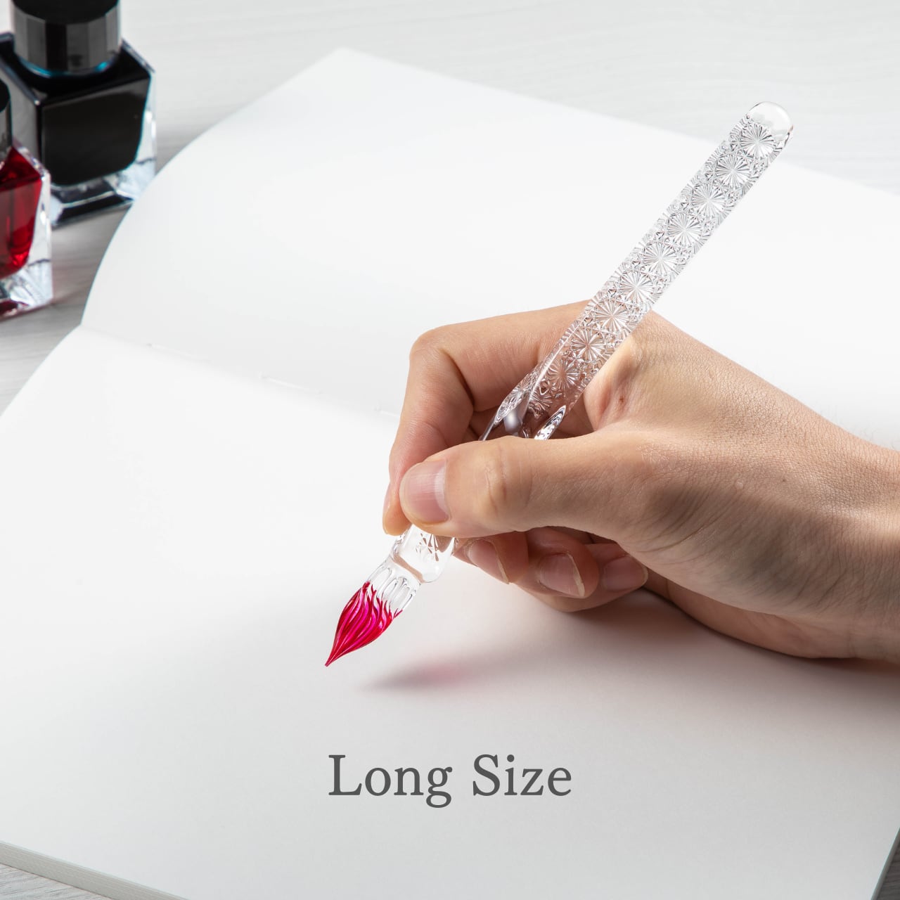 江戸切子ガラスペン｜ 麻の葉 全ひねり-HINERI Full-