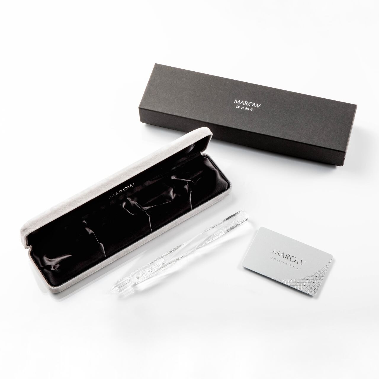 江戸切子ガラスペン｜ 麻の葉 半ひねり-HINERI Half-